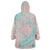 Baby Pink Gradient Polynesia Wearable Blanket Hoodie Hawaiian Tribal Hammerhead Shark Tattoo