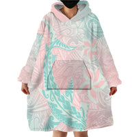 Baby Pink Gradient Polynesia Wearable Blanket Hoodie Hawaiian Tribal Hammerhead Shark Tattoo LT14 - Polynesian Pride