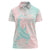 Baby Pink Gradient Polynesia Women Polo Shirt Hawaiian Tribal Hammerhead Shark Tattoo