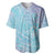 Baby Blue Gradient Polynesia Baseball Jersey Hawaiian Tribal Hammerhead Shark Tattoo