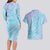 Baby Blue Gradient Polynesia Couples Matching Long Sleeve Bodycon Dress and Hawaiian Shirt Hawaiian Tribal Hammerhead Shark Tattoo