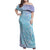 Baby Blue Gradient Polynesia Family Matching Off Shoulder Maxi Dress and Hawaiian Shirt Hawaiian Tribal Hammerhead Shark Tattoo