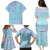 Baby Blue Gradient Polynesia Family Matching Puletasi and Hawaiian Shirt Hawaiian Tribal Hammerhead Shark Tattoo