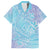 Baby Blue Gradient Polynesia Family Matching Summer Maxi Dress and Hawaiian Shirt Hawaiian Tribal Hammerhead Shark Tattoo