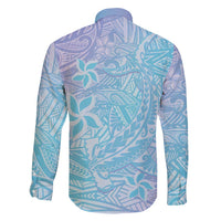 Baby Blue Gradient Polynesia Family Matching Tank Maxi Dress and Hawaiian Shirt Hawaiian Tribal Hammerhead Shark Tattoo