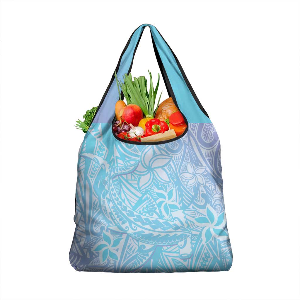 Baby Blue Gradient Polynesia Grocery Bag Hawaiian Tribal Hammerhead Shark Tattoo LT14 1-pack One Size Baby Blue - Polynesian Pride
