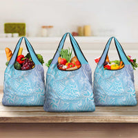 Baby Blue Gradient Polynesia Grocery Bag Hawaiian Tribal Hammerhead Shark Tattoo LT14 3-pack One Size Baby Blue - Polynesian Pride