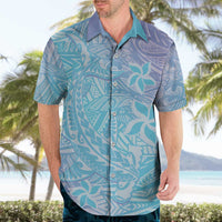 Baby Blue Gradient Polynesia Hawaiian Shirt Hawaiian Tribal Hammerhead Shark Tattoo LT14 - Polynesian Pride