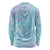 Baby Blue Gradient Polynesia Long Sleeve Shirt Hawaiian Tribal Hammerhead Shark Tattoo