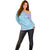 Baby Blue Gradient Polynesia Off Shoulder Sweater Hawaiian Tribal Hammerhead Shark Tattoo