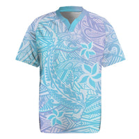 Baby Blue Gradient Polynesia Rugby Jersey Hawaiian Tribal Hammerhead Shark Tattoo LT14 Baby Blue - Polynesian Pride