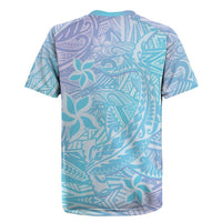 Baby Blue Gradient Polynesia Rugby Jersey Hawaiian Tribal Hammerhead Shark Tattoo LT14 - Polynesian Pride
