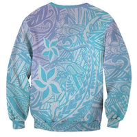 Baby Blue Gradient Polynesia Sweatshirt Hawaiian Tribal Hammerhead Shark Tattoo LT14 - Polynesian Pride