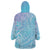 Baby Blue Gradient Polynesia Wearable Blanket Hoodie Hawaiian Tribal Hammerhead Shark Tattoo