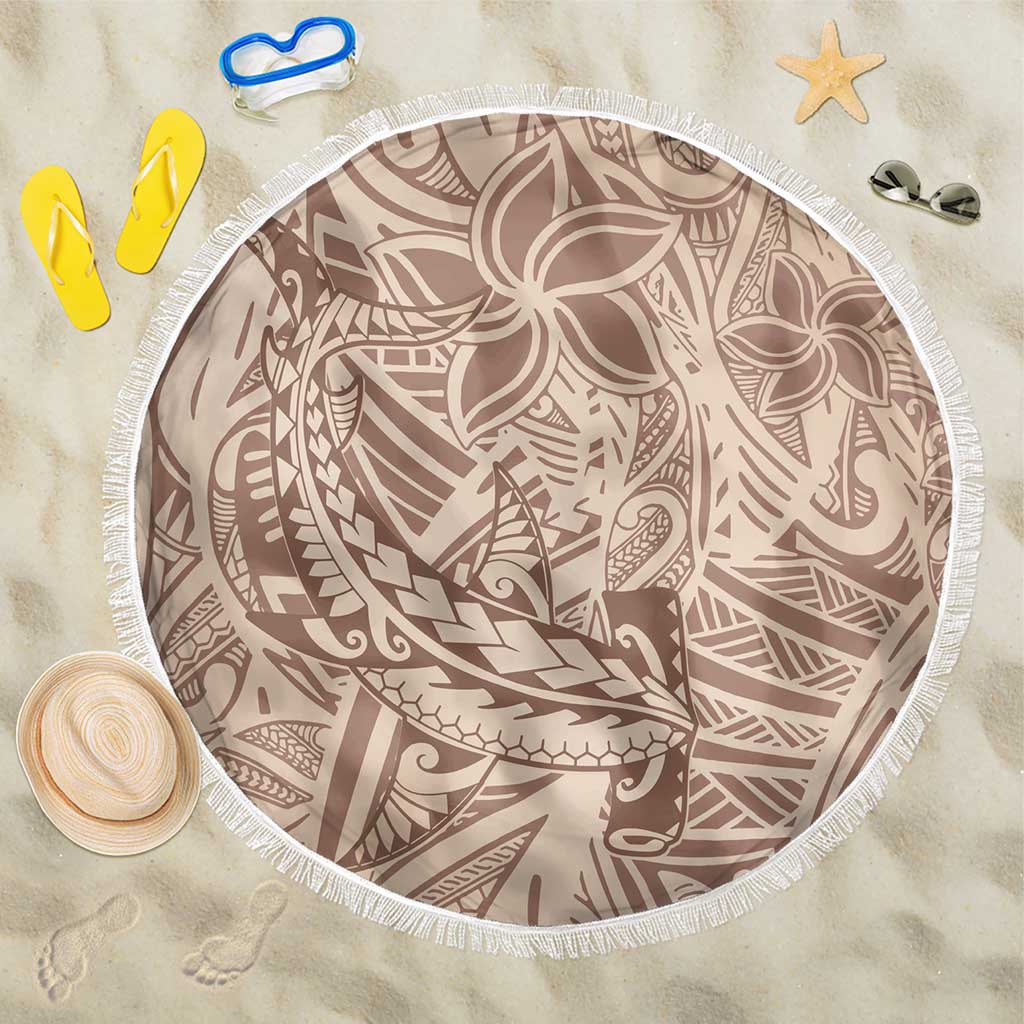 Pastel Brown Polynesia Beach Blanket Hawaiian Tribal Hammerhead Shark Tattoo LT14 One Size 150cm Pastel Brown - Polynesian Pride