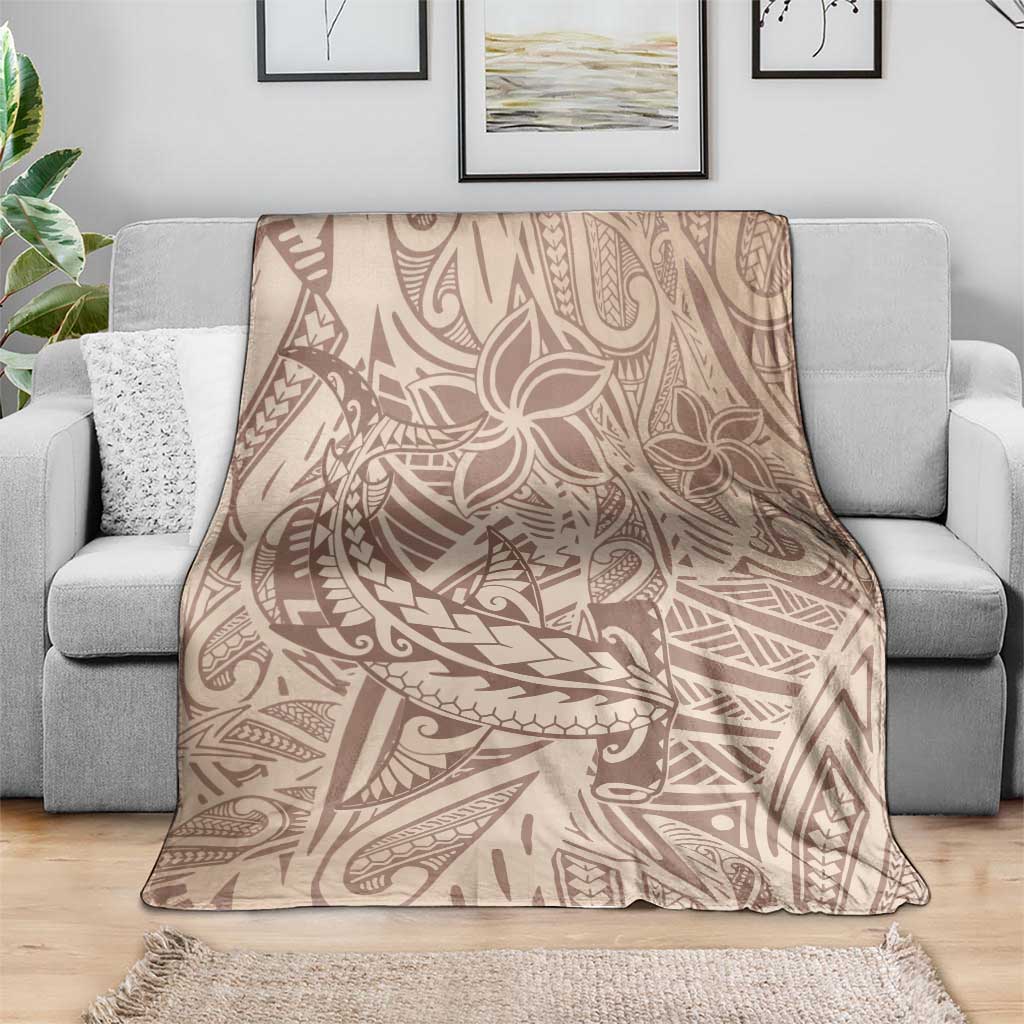 Pastel Brown Polynesia Blanket Hawaiian Tribal Hammerhead Shark Tattoo LT14 - Polynesian Pride