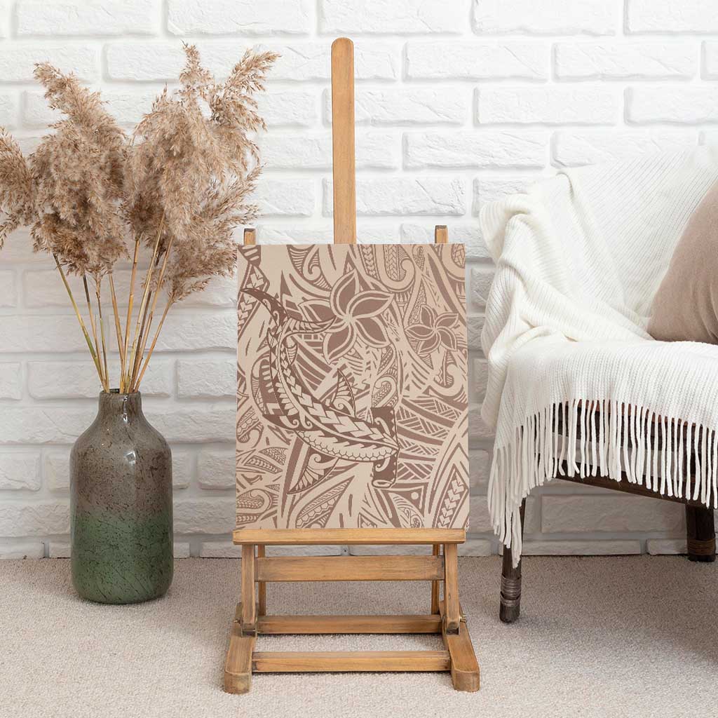 Pastel Brown Polynesia Canvas Wall Art Hawaiian Tribal Hammerhead Shark Tattoo LT14 - Polynesian Pride