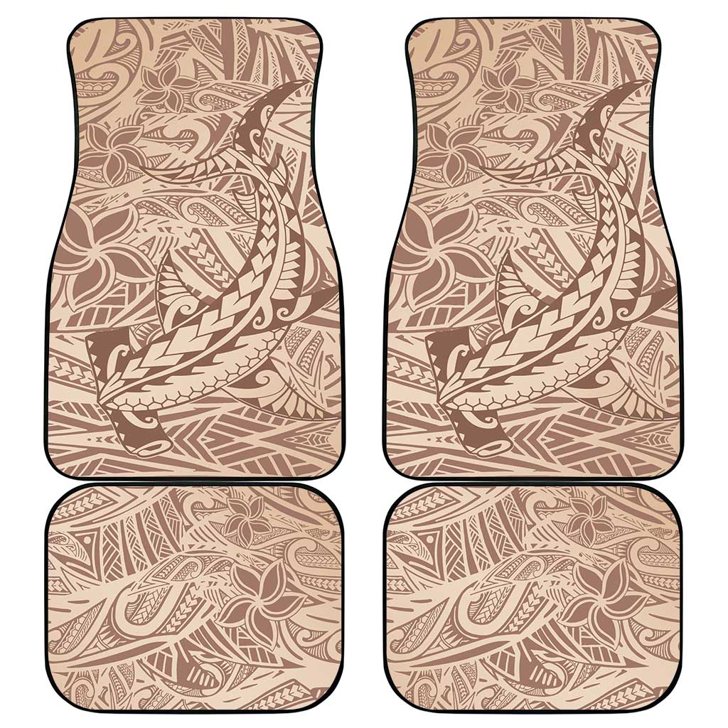 Pink Gradient Polynesia Car Mats Hawaiian Tribal Hammerhead Shark Tattoo
