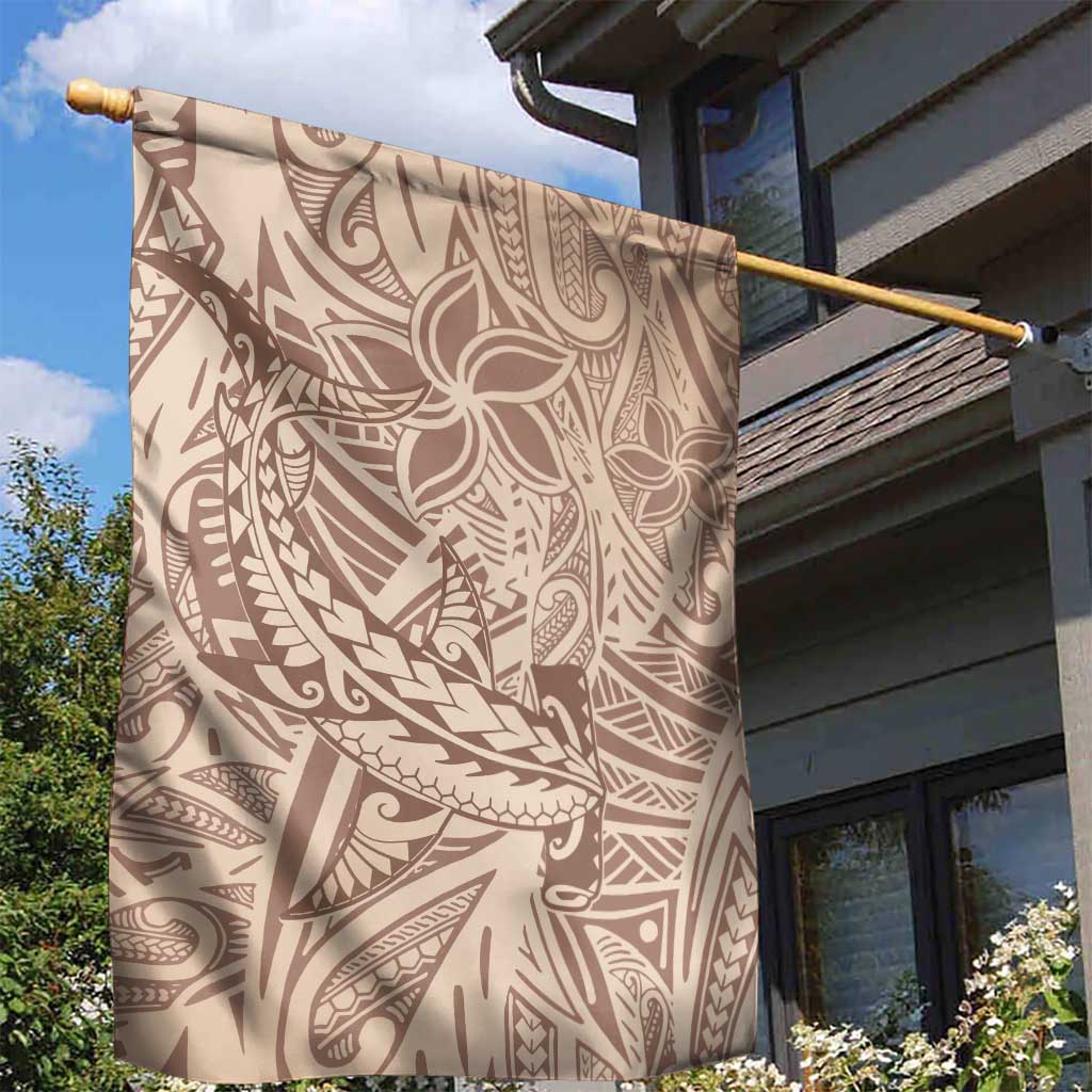 Pastel Brown Polynesia Garden Flag Hawaiian Tribal Hammerhead Shark Tattoo LT14 - Polynesian Pride