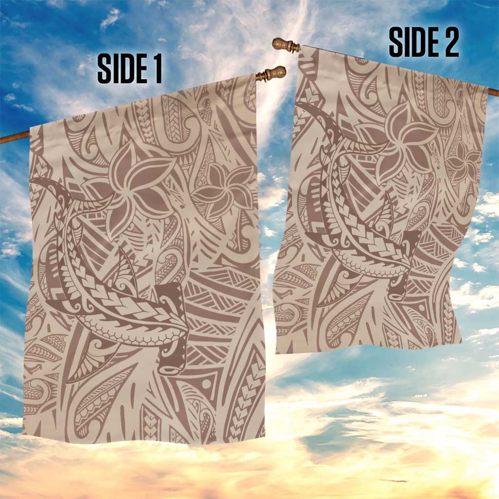 Pastel Brown Polynesia Garden Flag Hawaiian Tribal Hammerhead Shark Tattoo LT14 - Polynesian Pride