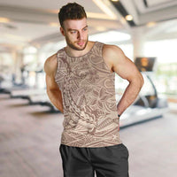 Pastel Brown Polynesia Men Tank Top Hawaiian Tribal Hammerhead Shark Tattoo LT14 Pastel Brown - Polynesian Pride