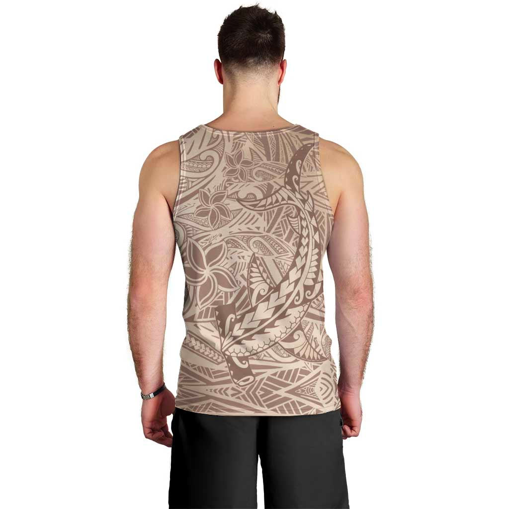 Pastel Brown Polynesia Men Tank Top Hawaiian Tribal Hammerhead Shark Tattoo LT14 - Polynesian Pride