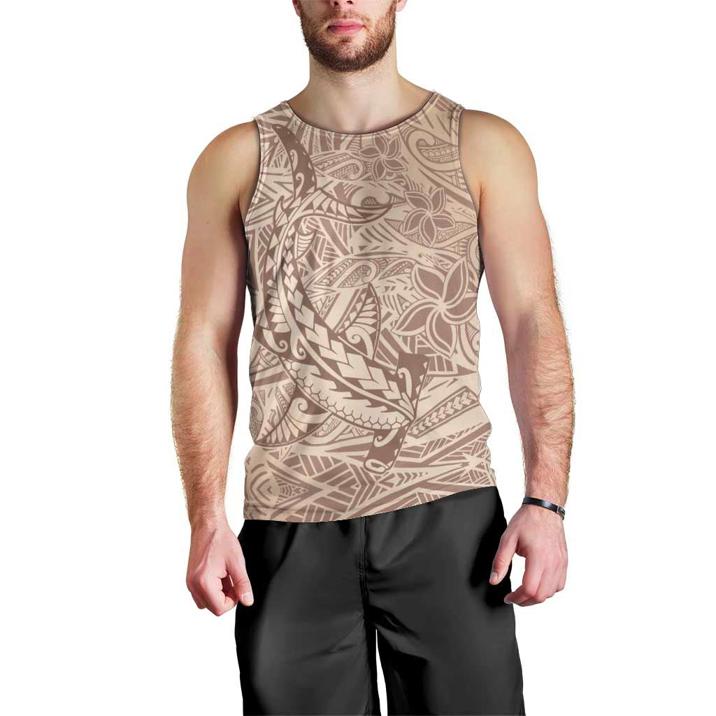 Pastel Brown Polynesia Men Tank Top Hawaiian Tribal Hammerhead Shark Tattoo LT14 - Polynesian Pride