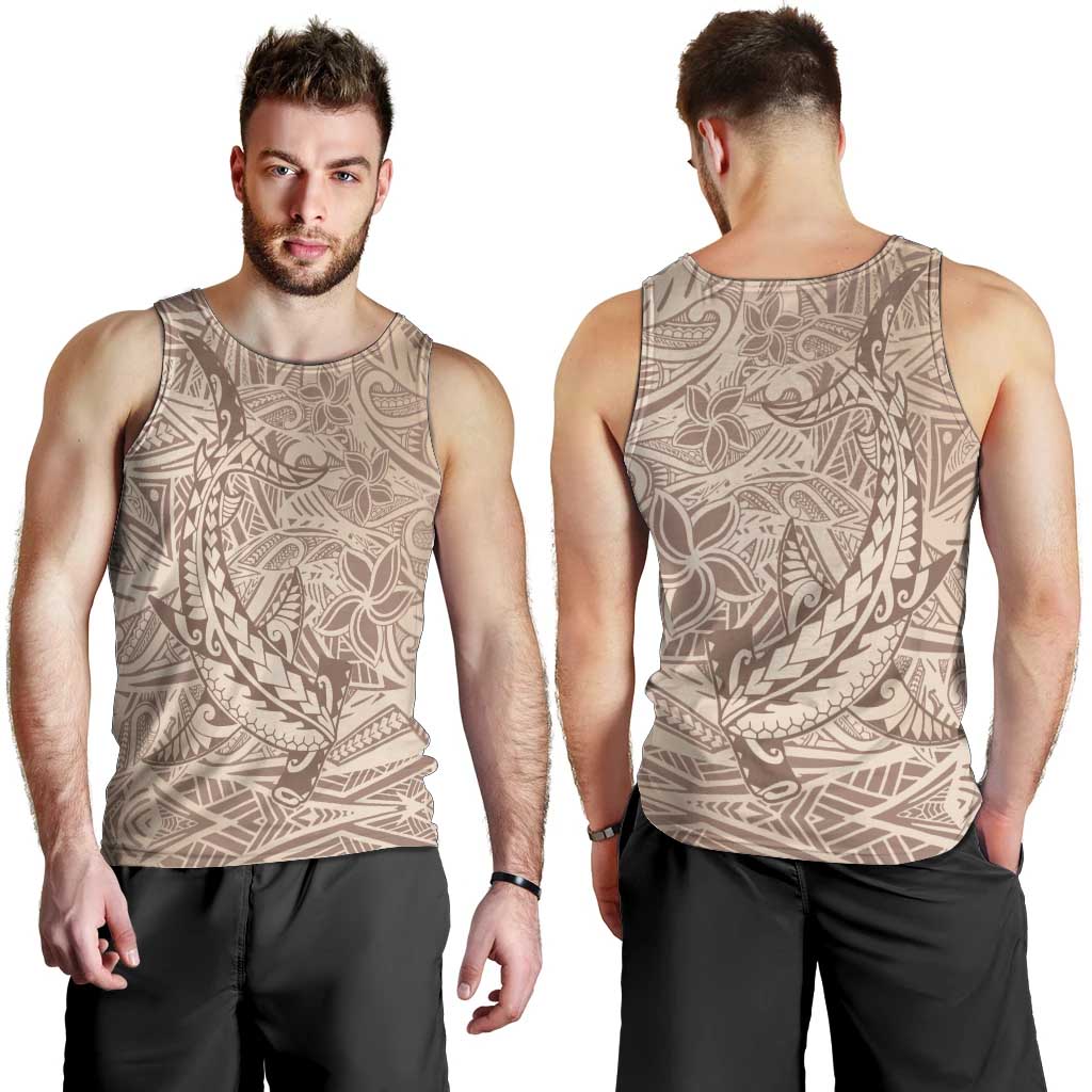 Pastel Brown Polynesia Men Tank Top Hawaiian Tribal Hammerhead Shark Tattoo LT14 - Polynesian Pride
