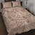 Pink Gradient Polynesia Quilt Bed Set Hawaiian Tribal Hammerhead Shark Tattoo