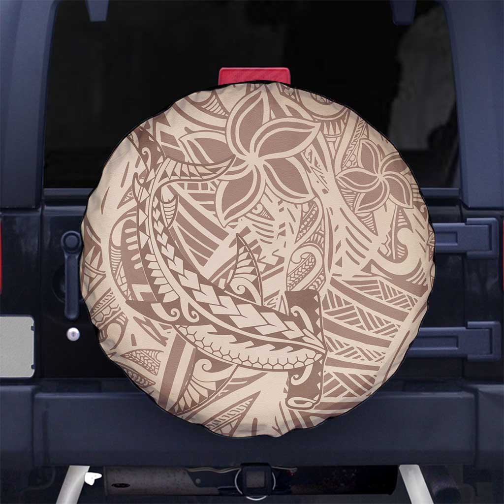 Pastel Brown Polynesia Spare Tire Cover Hawaiian Tribal Hammerhead Shark Tattoo LT14 - Polynesian Pride