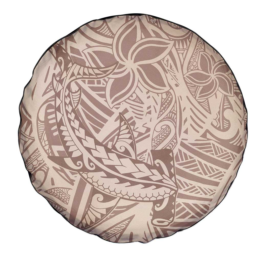 Pastel Brown Polynesia Spare Tire Cover Hawaiian Tribal Hammerhead Shark Tattoo LT14 - Polynesian Pride