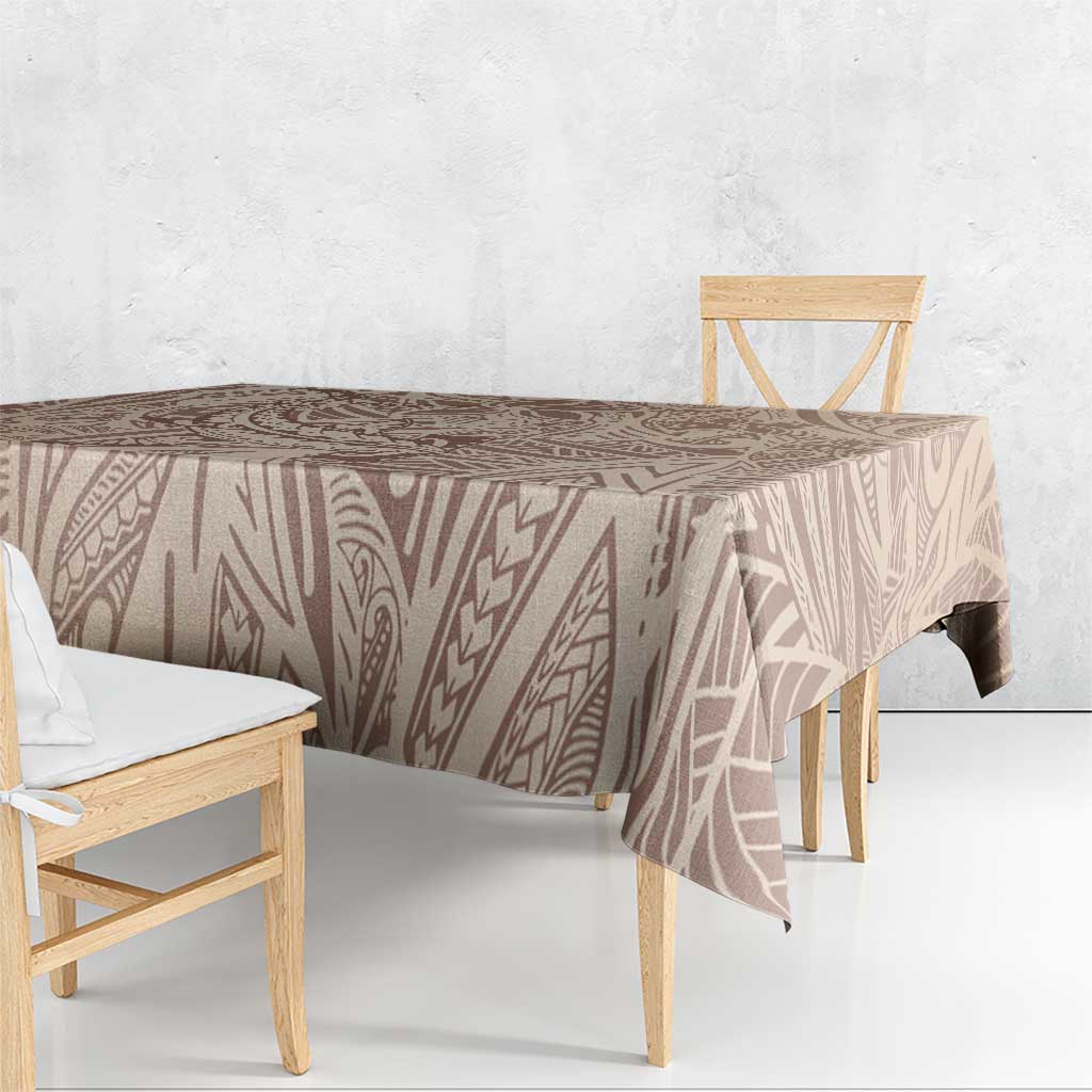 Pastel Brown Polynesia Tablecloth Hawaiian Tribal Hammerhead Shark Tattoo LT14 - Polynesian Pride