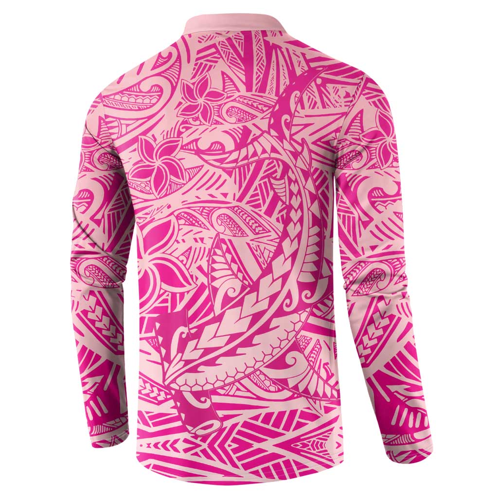 Beige Gradient Polynesia Button Sweatshirt Hawaiian Tribal Hammerhead Shark Tattoo LT14 - Polynesian Pride