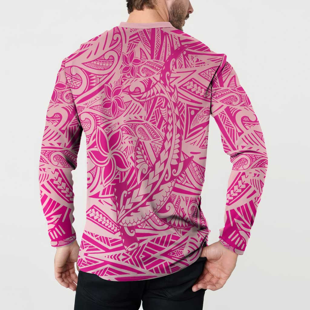 Beige Gradient Polynesia Button Sweatshirt Hawaiian Tribal Hammerhead Shark Tattoo LT14 - Polynesian Pride