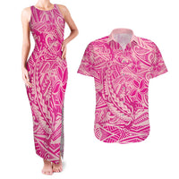 Beige Gradient Polynesia Couples Matching Tank Maxi Dress and Hawaiian Shirt Hawaiian Tribal Hammerhead Shark Tattoo LT14 Beige - Polynesian Pride