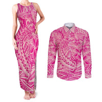 Beige Gradient Polynesia Couples Matching Tank Maxi Dress and Long Sleeve Button Shirt Hawaiian Tribal Hammerhead Shark Tattoo LT14 Beige - Polynesian Pride