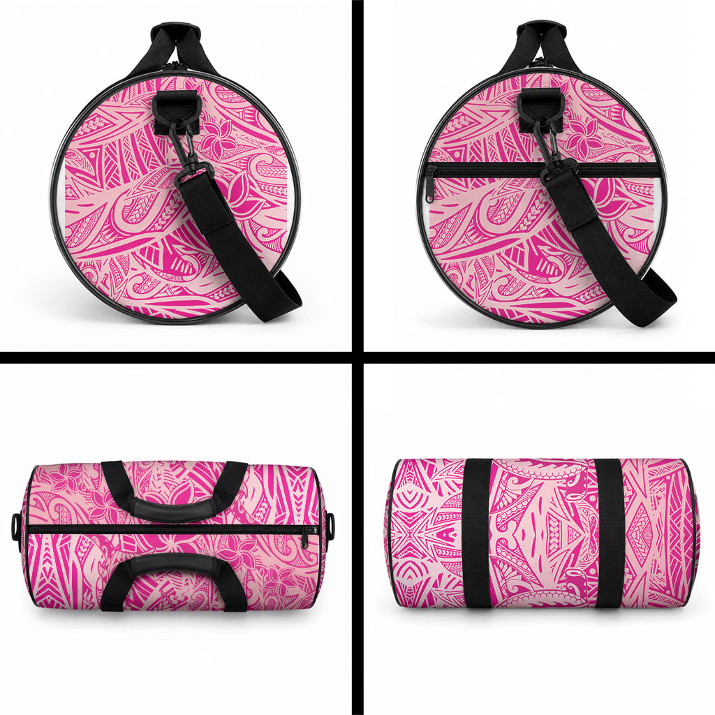 Beige Gradient Polynesia Duffle Bag Hawaiian Tribal Hammerhead Shark Tattoo