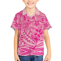 Beige Gradient Polynesia Family Matching Off Shoulder Short Dress and Hawaiian Shirt Hawaiian Tribal Hammerhead Shark Tattoo