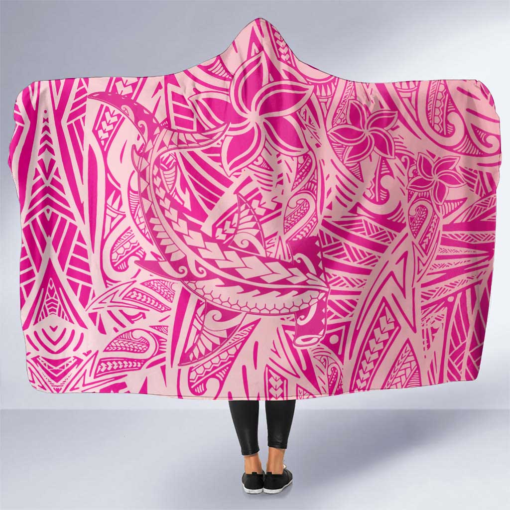 Beige Gradient Polynesia Hooded Blanket Hawaiian Tribal Hammerhead Shark Tattoo LT14 One Size Beige - Polynesian Pride