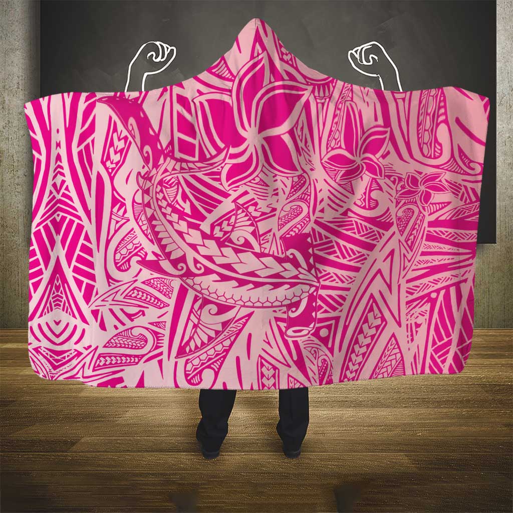 Beige Gradient Polynesia Hooded Blanket Hawaiian Tribal Hammerhead Shark Tattoo LT14 - Polynesian Pride