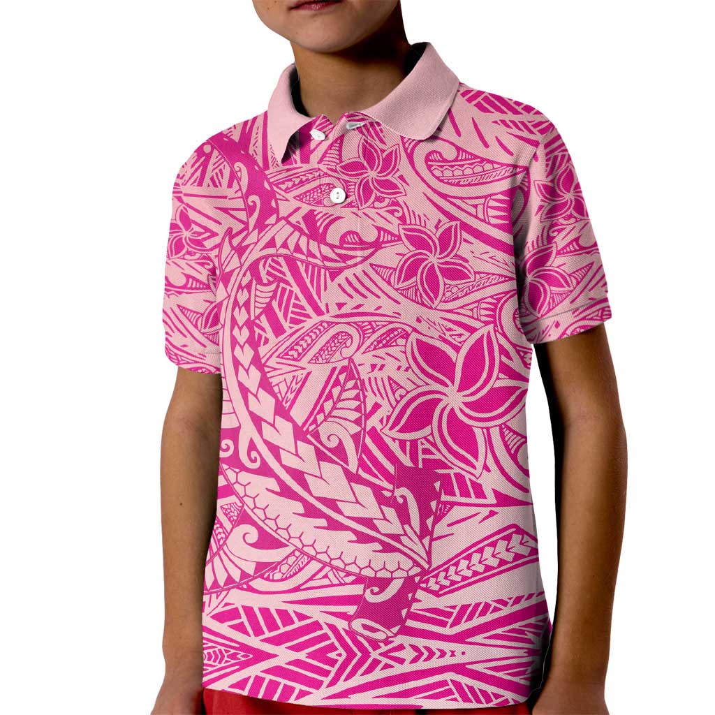 Beige Gradient Polynesia Kid Polo Shirt Hawaiian Tribal Hammerhead Shark Tattoo