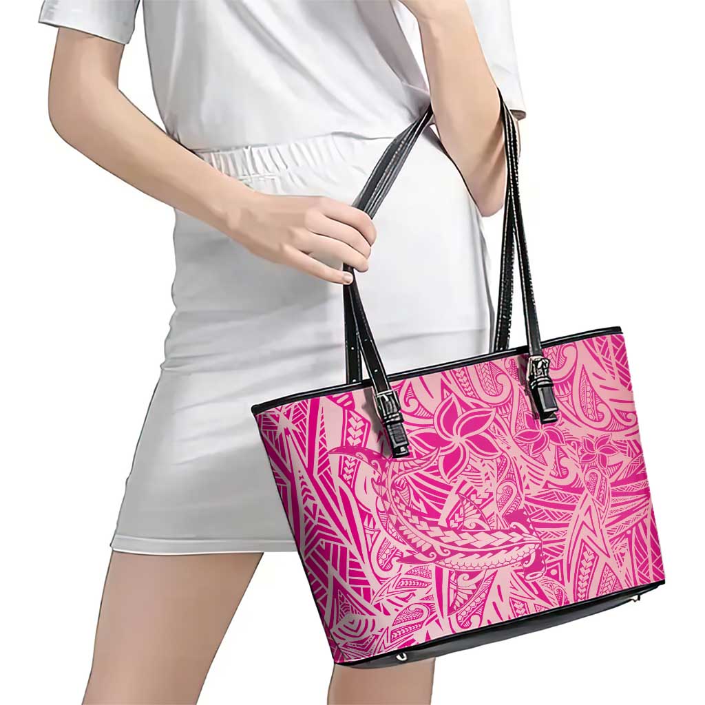 Beige Gradient Polynesia Leather Tote Bag Hawaiian Tribal Hammerhead Shark Tattoo LT14 - Polynesian Pride