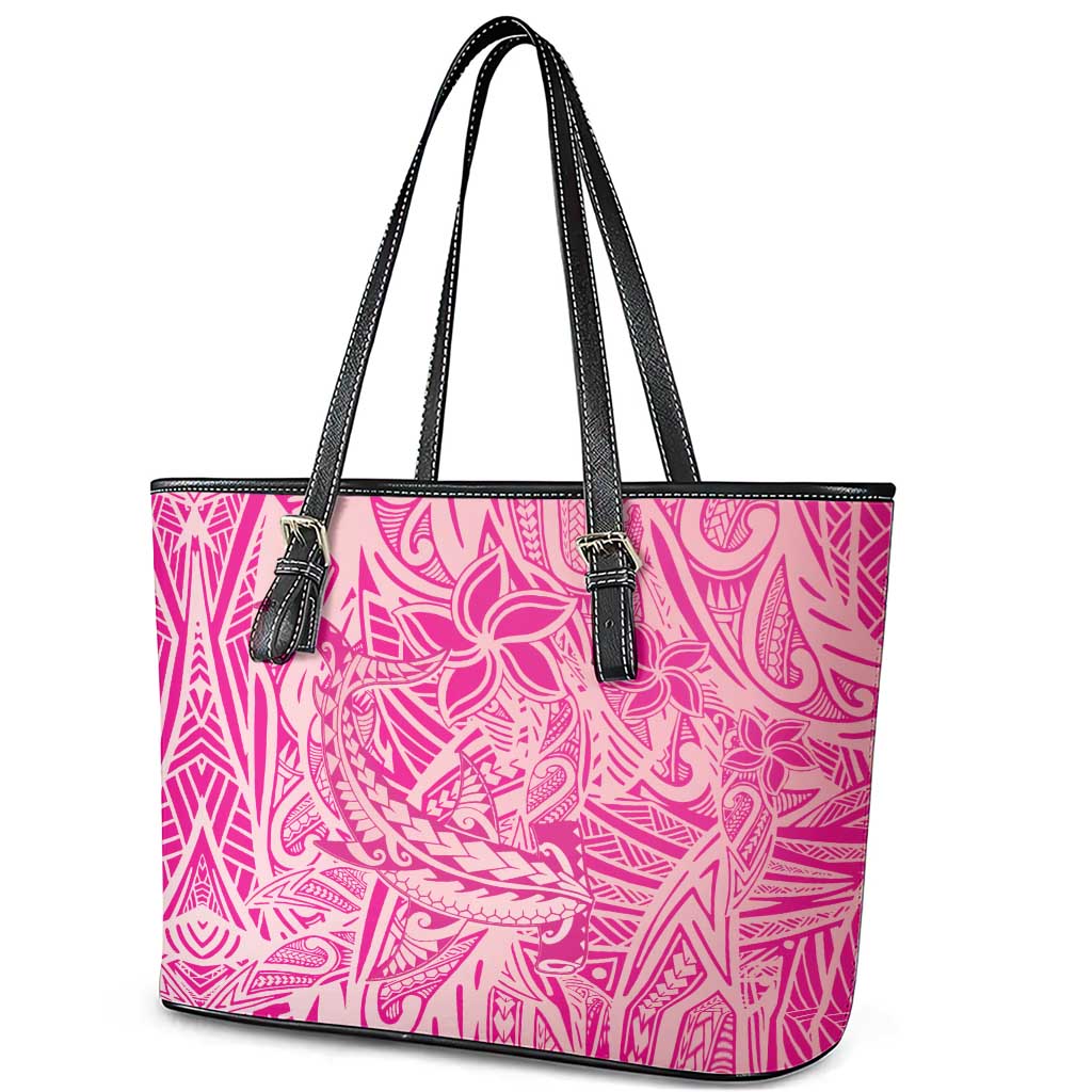 Beige Gradient Polynesia Leather Tote Bag Hawaiian Tribal Hammerhead Shark Tattoo LT14 - Polynesian Pride