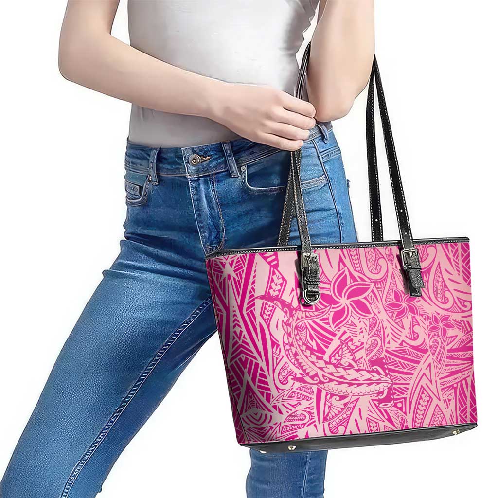 Beige Gradient Polynesia Leather Tote Bag Hawaiian Tribal Hammerhead Shark Tattoo LT14 - Polynesian Pride