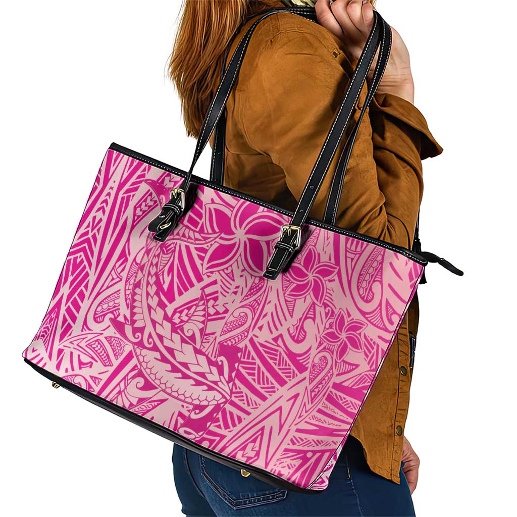 Beige Gradient Polynesia Leather Tote Bag Hawaiian Tribal Hammerhead Shark Tattoo LT14 - Polynesian Pride