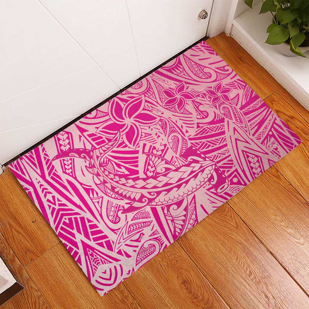 Beige Gradient Polynesia Rubber Doormat Hawaiian Tribal Hammerhead Shark Tattoo LT14 - Polynesian Pride
