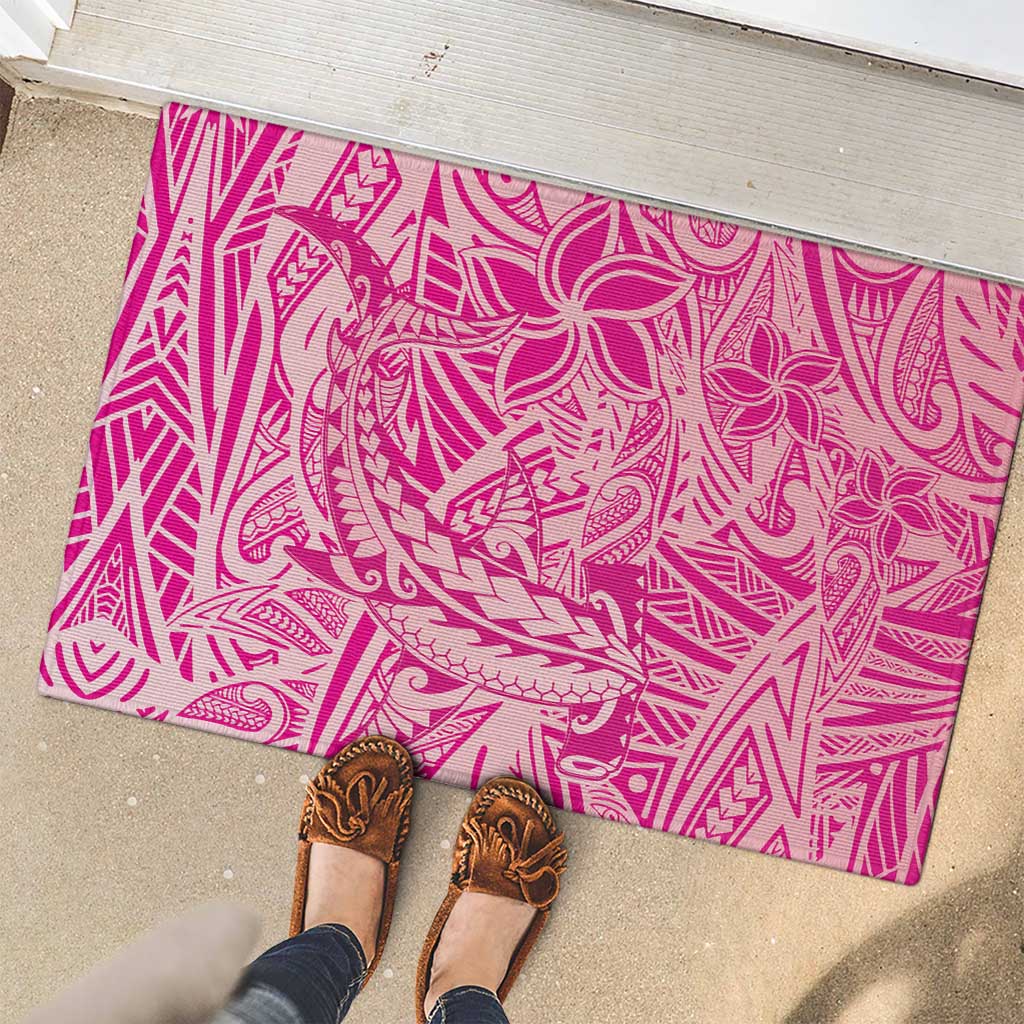 Beige Gradient Polynesia Rubber Doormat Hawaiian Tribal Hammerhead Shark Tattoo LT14 - Polynesian Pride
