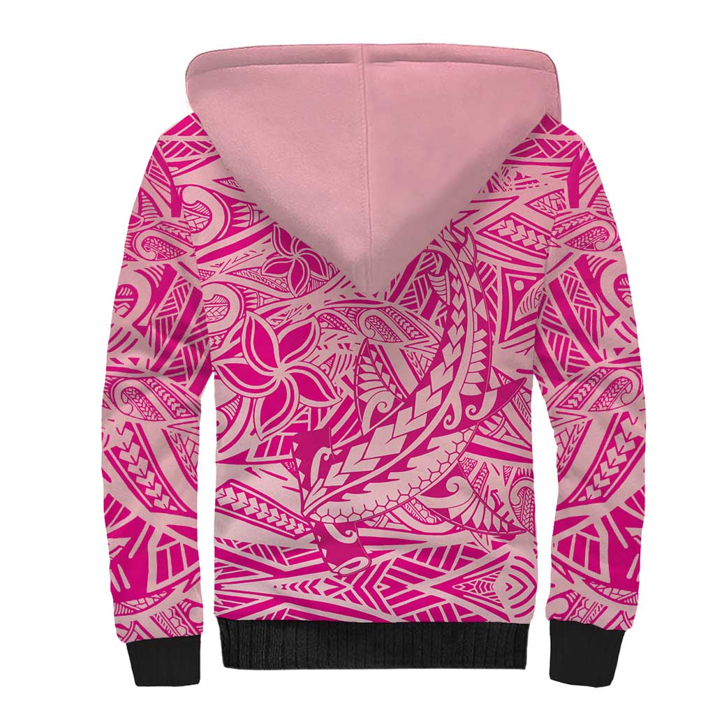 Beige Gradient Polynesia Sherpa Hoodie Hawaiian Tribal Hammerhead Shark Tattoo LT14 - Polynesian Pride