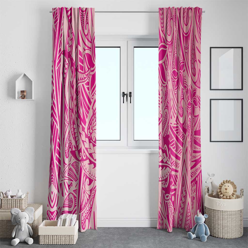 Beige Gradient Polynesia Window Curtain Hawaiian Tribal Hammerhead Shark Tattoo LT14 - Polynesian Pride