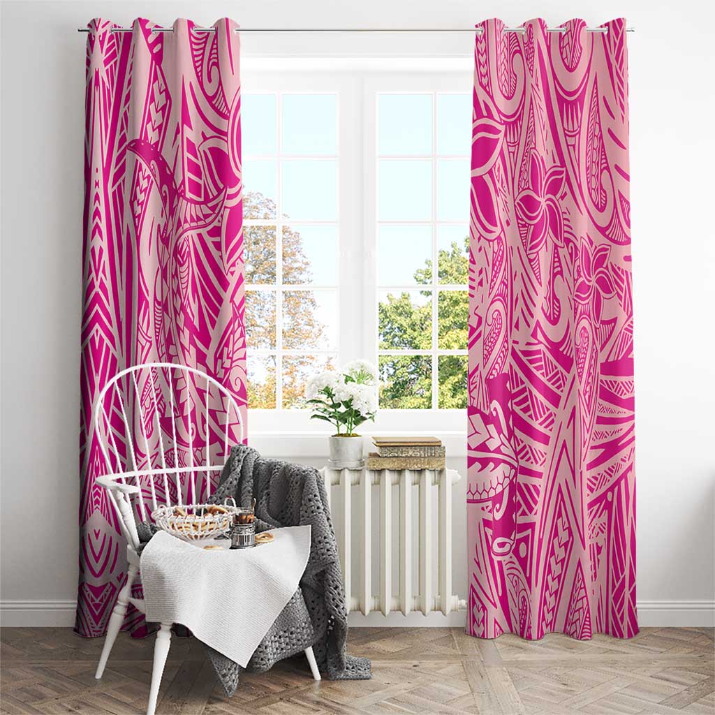Beige Gradient Polynesia Window Curtain Hawaiian Tribal Hammerhead Shark Tattoo LT14 - Polynesian Pride